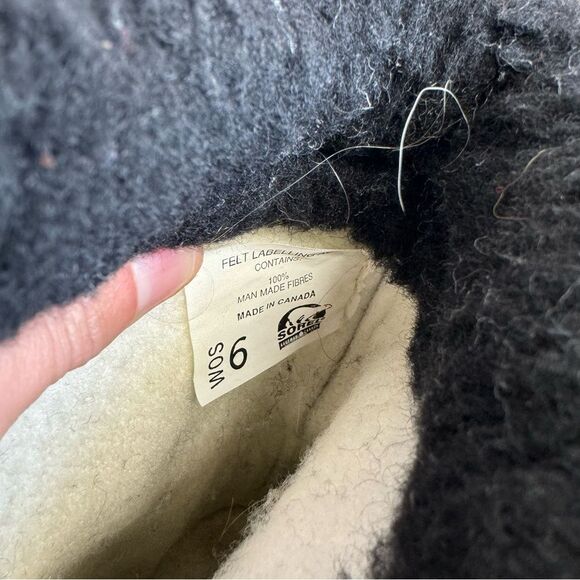 Sorel Women's Alpine Caribou Mid Calf Vintage Snow Boots Green Black 6 Made Warm - Picture 11 of 11